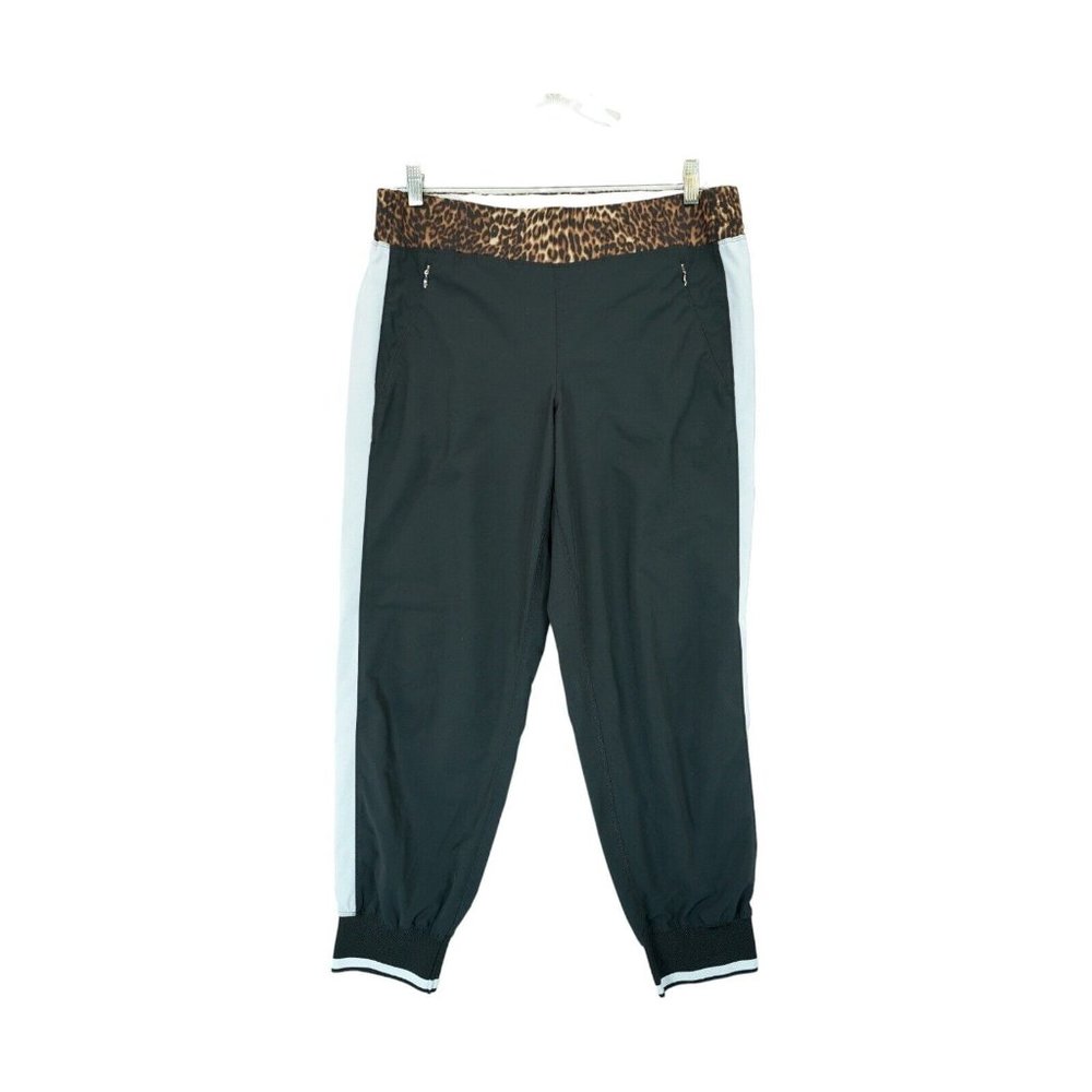 CALVIN KLEIN Animal Print Joggers Stretch - Women's Size Large - Zip Pockets